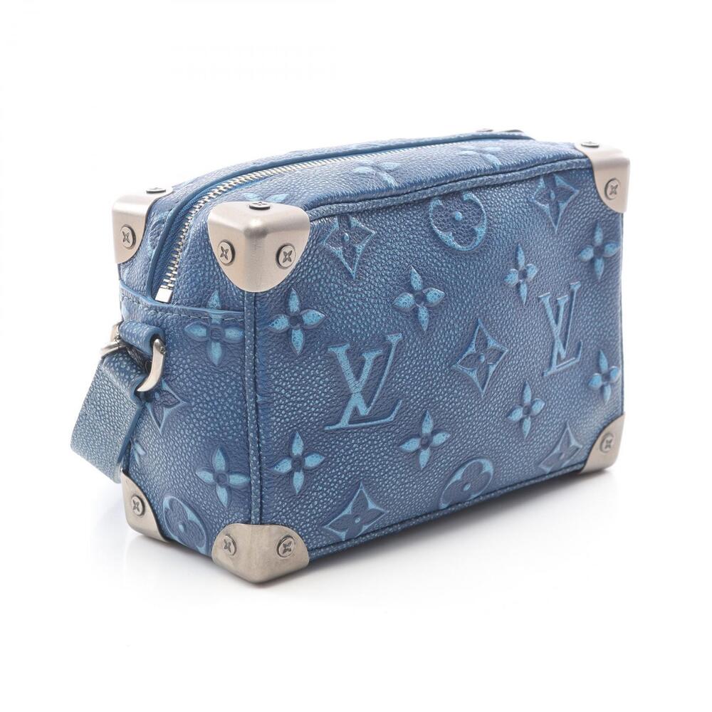 Louis Vuitton Trunk Monogram Leather Blue Soft Bag Shoulder